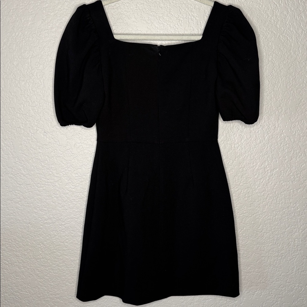 NEW French Connection Sweetheart Neck Black Mini Dress Puff Sleeve Size 2 - Picture 4 of 6